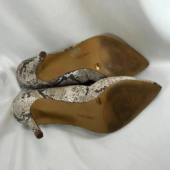 Vince Camuto Abbee D’Orsay Size 9.5 Snakeskin Heels Stilettos Party - Picture 7 of 8